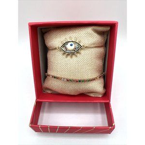 Christian Siriano New York Gold Rhinestone Bracelet Set Gift Box NEW‎